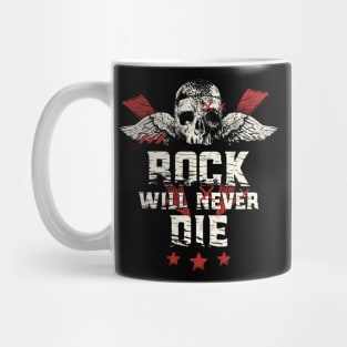 Rock And Roll Will Never Die Vintage Mug